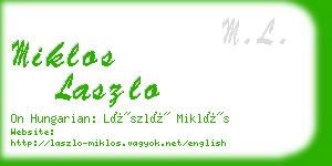 miklos laszlo business card